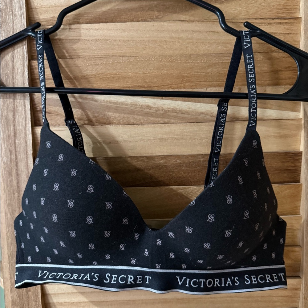 Victoria's Secret Black and White Logo Bralette